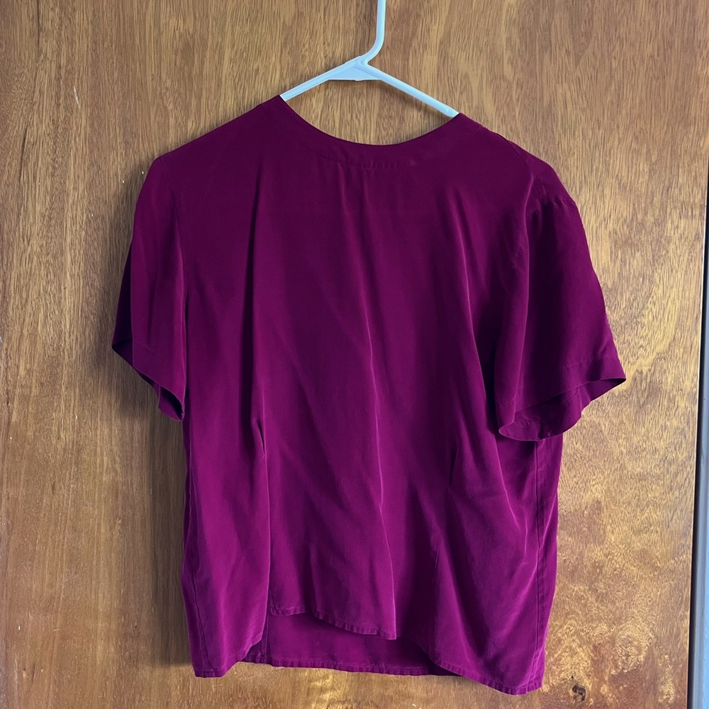 JNY Silk Tee / Blouse - Berry color